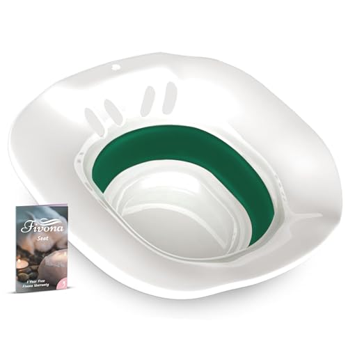 Image of Fivona Sitz Bath for Toilet Seat Postpartum and Hemorrhoids Care - Yoni Steam Seat - Foldable Basin for Epsom Salt Soak - Portable Bidet BPA Free Temperature Resistant - Universal Fit - Dark Green