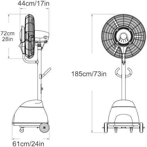 Outdoor Mist Fan with Water Tank, Commercial Oscillating Pedestal Fan, 3-Speed Spray Cooling for Large Areas, Ideal for Factories & Hotels (White)