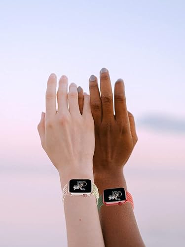 Miniatura 5 de Correas trenzadas Solo Loop para Apple Watch para mujer, compatibles con Apple Watch Ultra Band de 1.57, 1.61, 1.65, 1.49, 1.77 y 1.73 pulgadas,