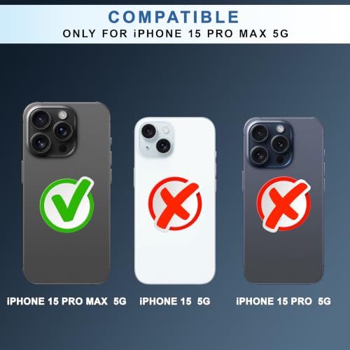 Image of CEDO Magnetic Cover for iPhone 15 Pro Max | Compatible with MagSafe Wireless Charging | Matte Black Case Designed with Magnetic Lock Shockproof Edge Protection Backcover (Translucent Black)