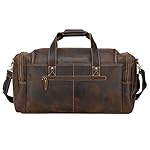 Polare 23" Full Grain Cowhide Leather Gym Duffle Weekender Overnight Travel Duffel Bag For Men - Image 5