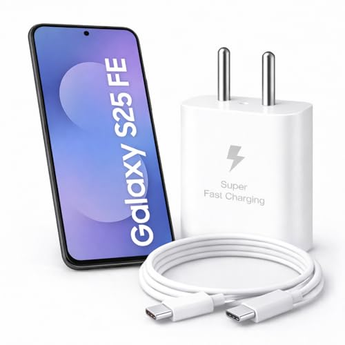 Image of 25W Charger for Samsung Galaxy S25 fe with Type-C to C Cable | Super Fast Charging PD Adapter for Galaxy S26 /S25 Ultra, S24 FE, M17e /A36 /A16, M15 /M17 /M55 5G, F17 /F70e /Z Fold & S /A /M /F /Z Series Phones