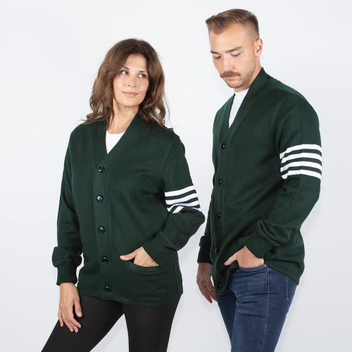 Image of Stewart & Strauss Cardigan Varsity Letter Sweater | American style button front letter sweater knit since 1977, heavyweight and ready for chenille letters and patches