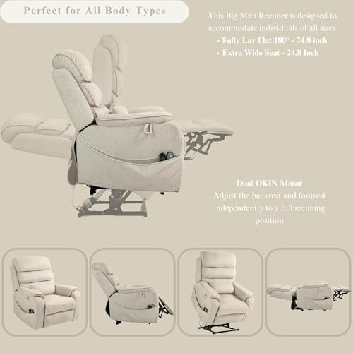 Sillón Plegable Power Lift Tela Lino miniatura 4