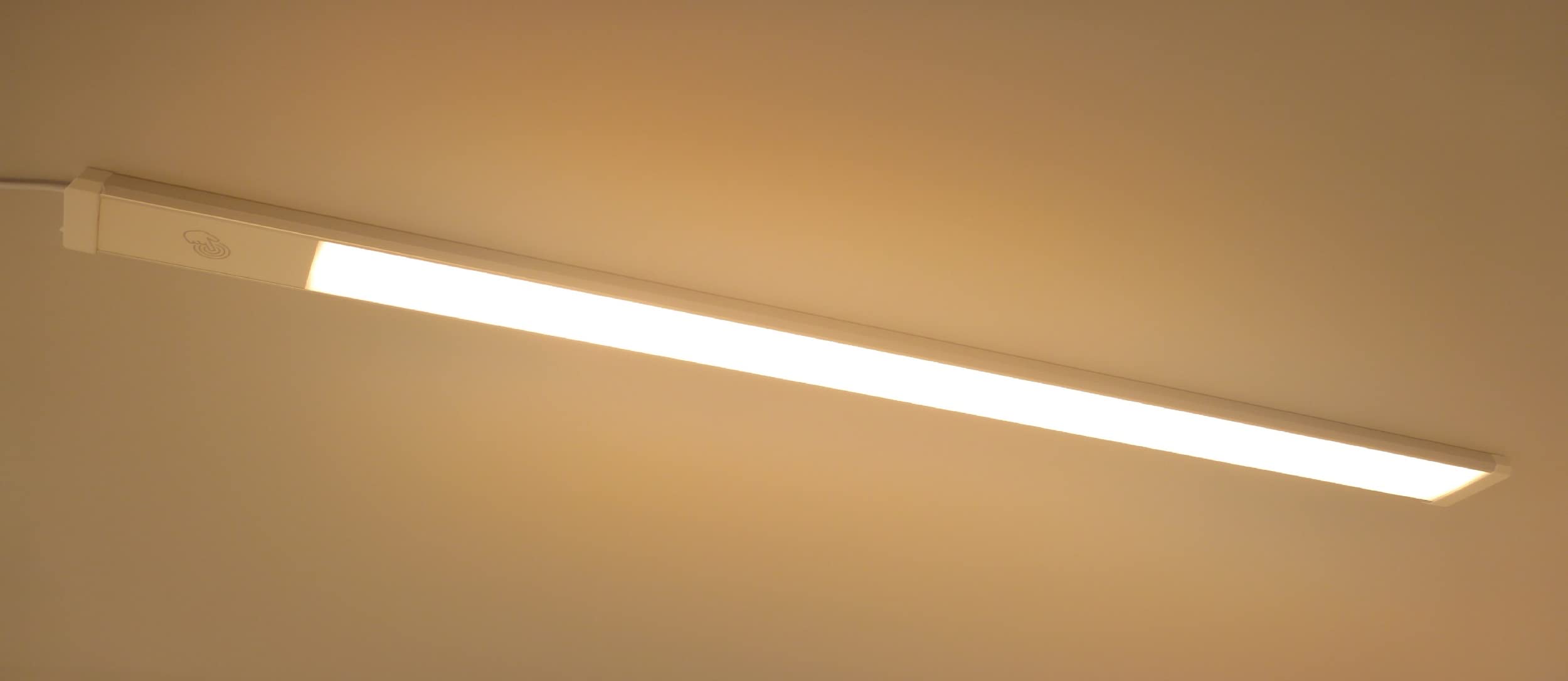 Trango LED Unterbaulampe 4-Stufen dimmbar 2534 *SUN* Küchenunterbau Lampe Lichtleiste 900mm lang 15 Watt 230V in Titan mit Touchdimmer 3000K warmweiß Aufbauleuchte, Schrankbeleuchtung, Unterbauleiste