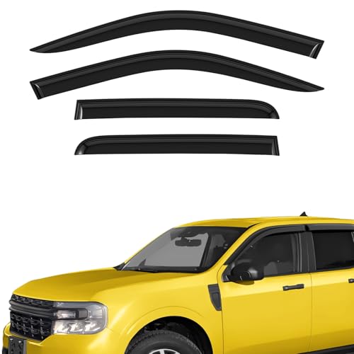 Extra Durable Window Deflectors Tape-On Window Visors Rain Guards Fit for Ford Maverick 2022-2025, Sun Visors, Wind Vent for Shades, Exterior Car Accessories - 4pcs. AG0511