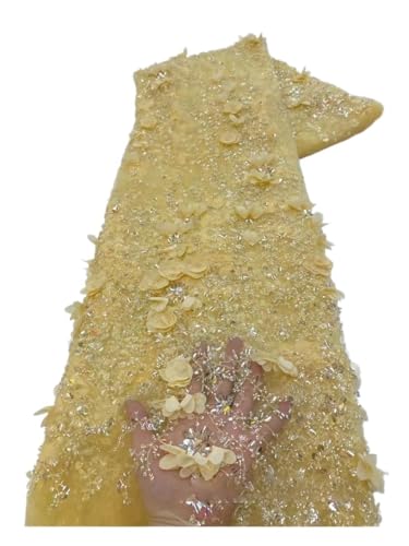 Tissu en dentelle fleurs 3D pour robe de mariée afin de sublimer un bustier sans perlage main