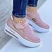 XDFVC Women's Orthopedic Shoes Casual Fashion Breathable Mesh Platform Sneakers Slip On Round Toe Chunky Bottom Heels Canvas Shoes Arch Diabetes Support Work Sneakers Comfortable Walking Flats Pink