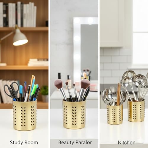 Image of FINALITY cutlery holder for kitchen accessories, Best use for spatula holder (Gold)