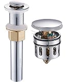 REGALMIX Pop Up Drain, Bathroom Faucet Vessel Vanity Sink Drain Stopper, Built-In Anti-Clogging Stra