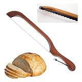 Out of the Woods of Oregon Bread and Bagel Slicer Bow Saw Bread Knife for Home Made Bread - Natural Alder - Choose from RIGHT OR LEFT HANDED (Walnut - Right Handed)
