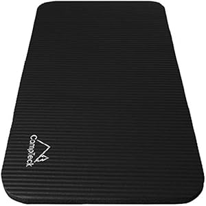 CampTeck U6962 Yogamat, zachte schuimrubberen kniebeschermers voor fitness, training, sport, fitnessstudio, pilates enz. – zwart