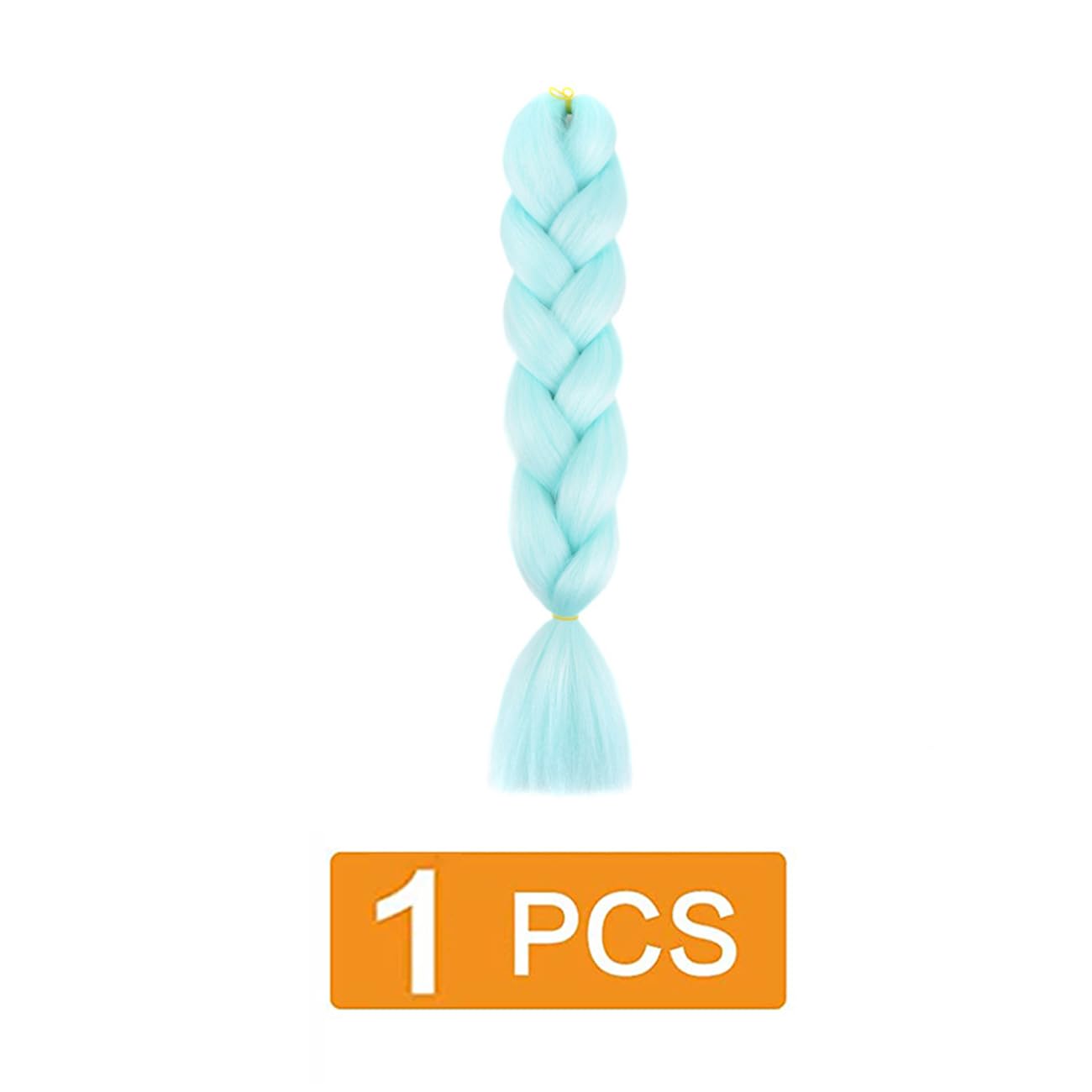 Coloured Hair for Braiding Jumbo Braids Kanekalon Hair Extension Braid High Heat Synthetic Colorful Wigs Snow Blue,GBBZ025
