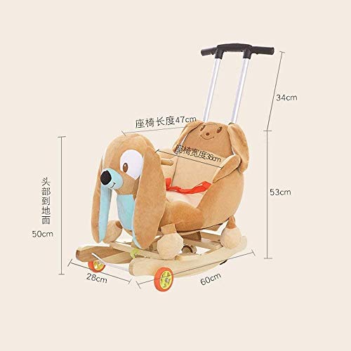 Rocking Horse Hölzerner Schaukeltier Mit Rad & Putter & Sicherheitsgurt, Wippstuhl Innen Im Freien – Bild 6