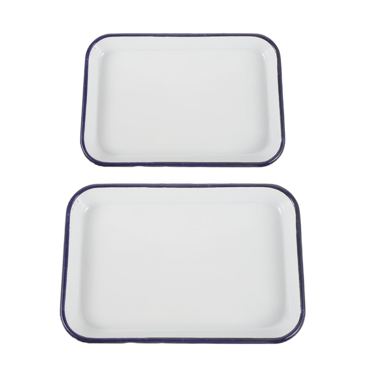 2 Piezas Bandeja de Horno Esmaltada Antiadherente Rectangular