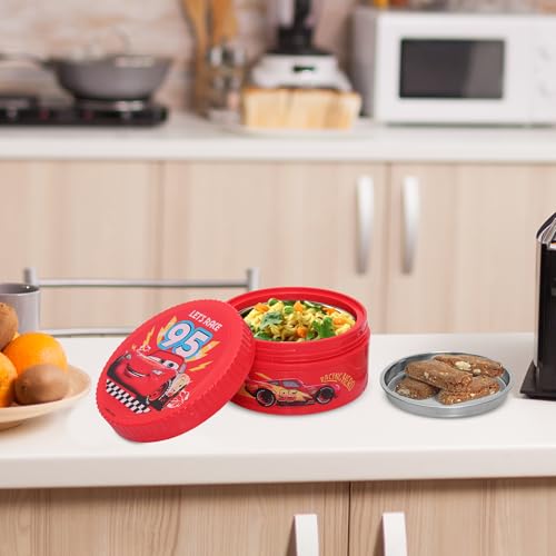 Image of JAYPEE Unimunch PU Insulated Inner Stainless Steel Lunch Box with Steel Dish | Spillproof Ideal for Snacks| Easy to Carry Non Toxic |Safe for Storing Food,375 ml, Red