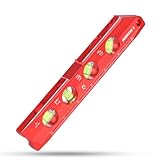 ARROW 8-Inch Torpedo Level, Magnetic Level Tool with 0°/30°/45°/90° Bubbles, Top-view Windows, Aluminium Alloy Frame, Dual Metric and SAE Scales