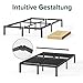 Zinus Elias Bettgestell 140x200 cm - Metallbett 140x200 mit Metall-Lattenrost - 36 cm Hohe Plattform mit Freiraum Darunter - Kein Boxspringbett Erforderlich - Einfache Montage - Schwarz