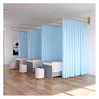 U-vormige kamerverdeler, wandgemonteerde privacyscheidingsstang met witte gordijnen, metalen steunrail/tijdelijke muur voor paskamer, schoonheidssalon, ziekenhuis (kleur: witte staaf, maat: L 230 cm