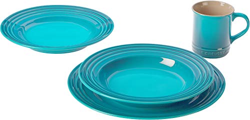 Le Creuset Stoneware 4-Piece Dinnerware Set, Caribbean