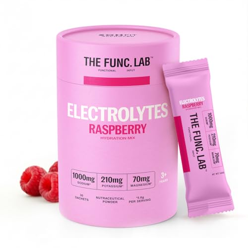 Image of The Func. Lab Daily Electrolytes - Salty Raspberry | 30 Sachets | Instant Hydration Powder with Sodium, Potassium, Magnesium | Sugar-Free, No Preservatives | Instant Energy, Performance & Recovery Drink