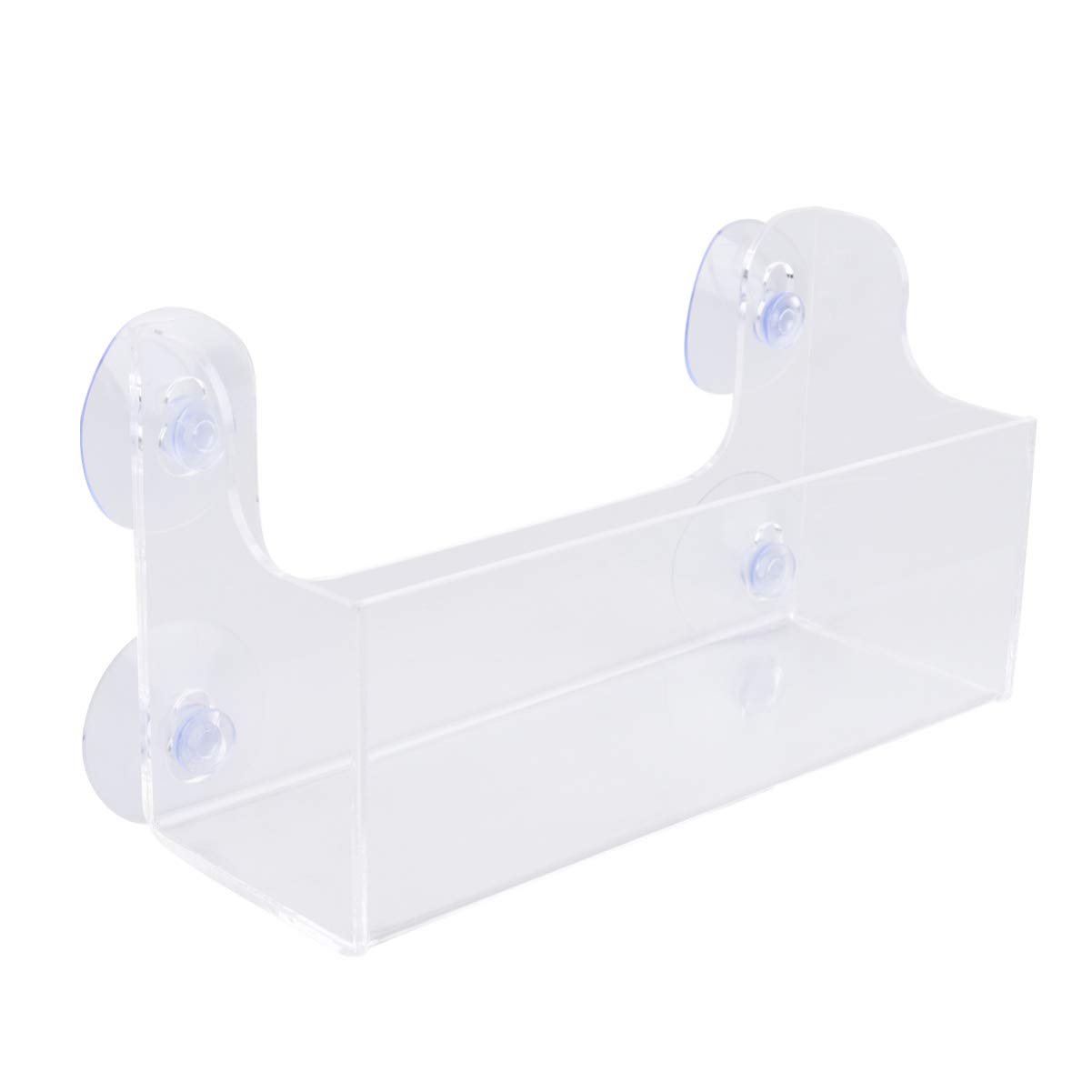 DOITOOL 1PCS Suction Cup Refrigerator Rack Organizer Acrylic Refrigerator Storage Shelf for Refrigerator Can Hold Spices, Jar of Olive Oil, Cooking Oils, Salt, Pepper, Small Things (3 Beverage Rack)