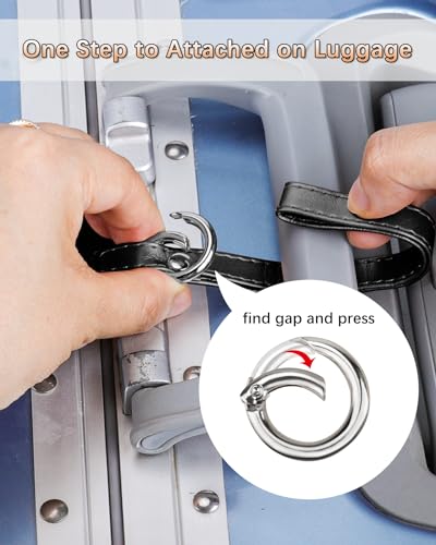 Luggage Tags, 3 Pack Teskyer Premium PU Leahter Luggage Tags Privacy Protection Travel Bag Labels Suitcase Tags-Black