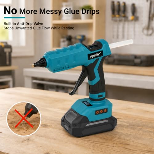 Image of Upgraded Cordless Hot Glue Gun Compatible with Makita 18V Battery Digital