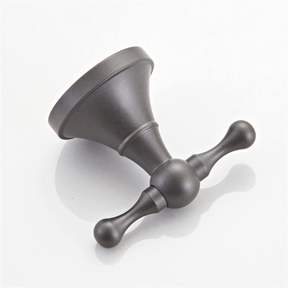 LSLYTQ Grey Brass Bathroom Hardware Set 4 Pieces, Towel Rack, Towel Ring, Toilet Paper Holder, Robe Hook