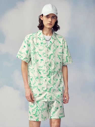 Image of DHRUVI TRENDZ Men's Co-Ord Set | Stylish Shirt & Shorts Combo for Men | Casual Printed Matching Set | Half Sleeve Summer Outfit | Trendy Beachwear & Vacation Set | Regular Fit CoOrd Set for Men