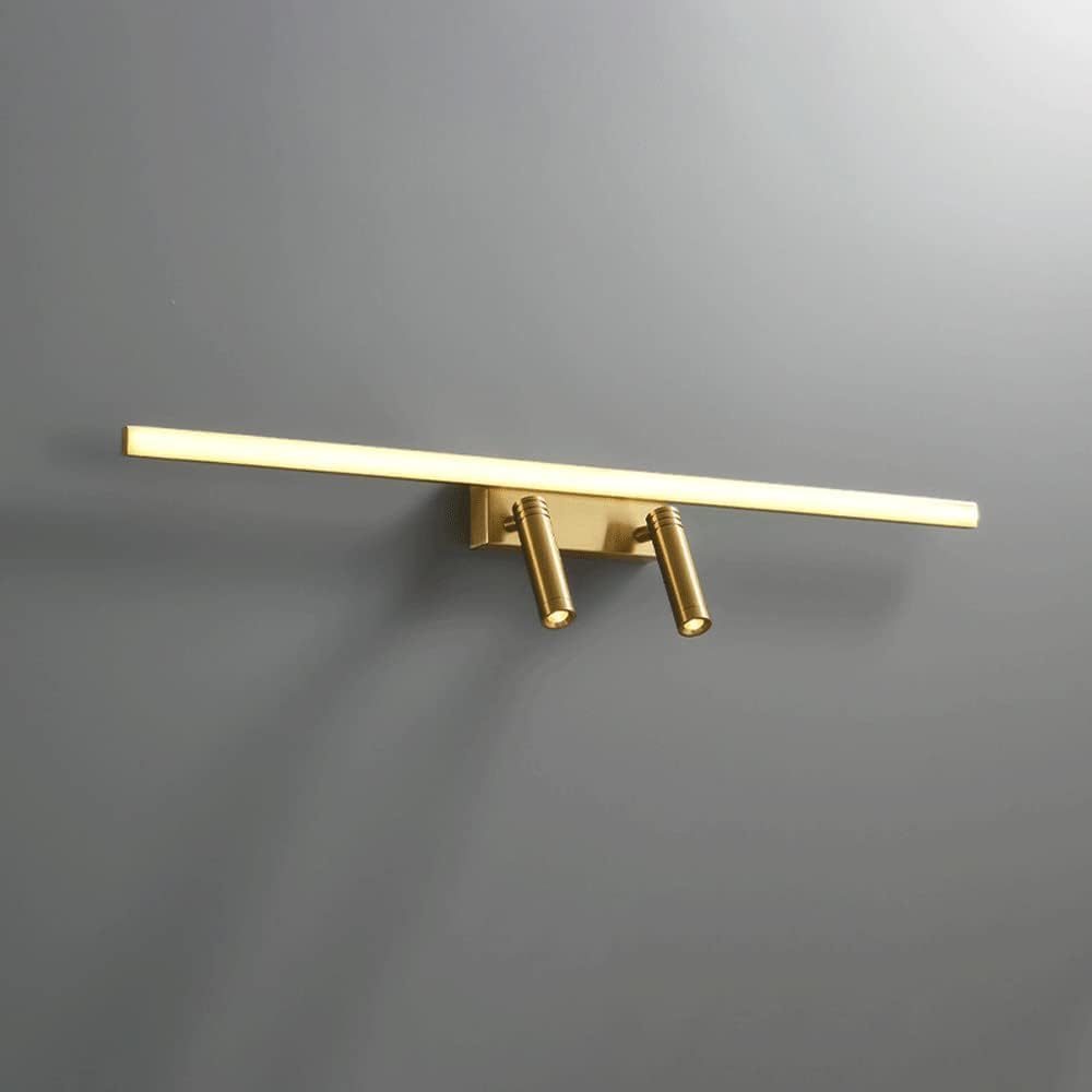 Olskfuh Size_name Brass Vanity Lamp Adjustable Vanity Mirror Spotlights Led Long Wall Lamp Bathroom Spot Light Fixture, Copper Bath Mirror Front Lighting Fittings,Chandelier Lamps,-71Cm
