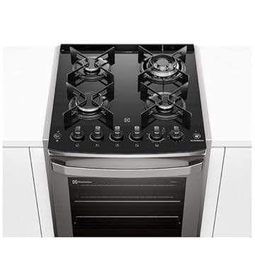 Fogão de Embutir 4 bocas Electrolux Cinza Experience com Mesa de Vidro, PerfectCook360 e VaporBake (FE4EC) 127V