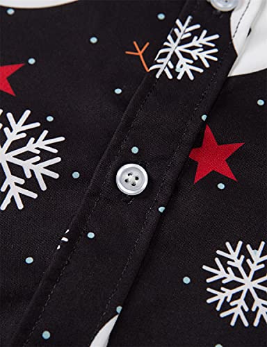 TUNEVUSE Holiday Season Gift-Mens Christmas Shirt Novelty Ugly Santa Claus Long Sleeve Funny Button Down Shirt for Party4