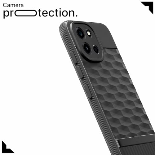 Image of Pikkme Back Cover for OnePlus Nord 6 5g Camera Protection 3D Hexa Cube Design Silicone Protective Bumper Case (Black)