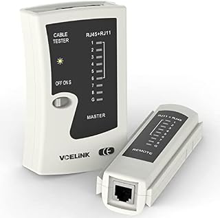 VCELINK Tester kabli, tester sieci do kabli RJ45, RJ11, tester kabli krosowych, tester LAN, czytnik kabli telefonicznych