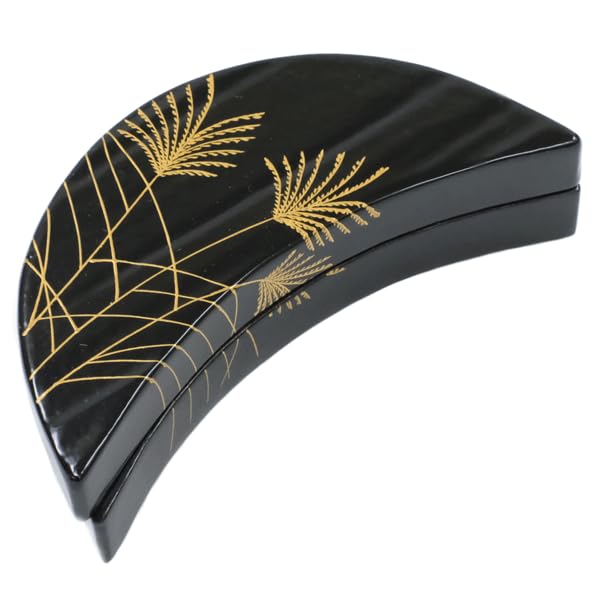 蒔絵　香合 Amazon.co.jp: 【骨董品】三日月香合香合芒蒔絵三日月一閑黒内朱