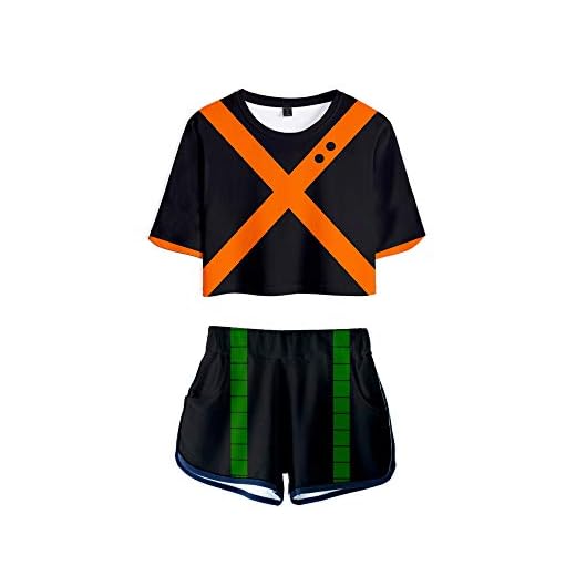 FeMereina My Hero Academia Bakugou Katsuki Cosplay Disfraz de animadora uniforme de porrista corto corto conjunto