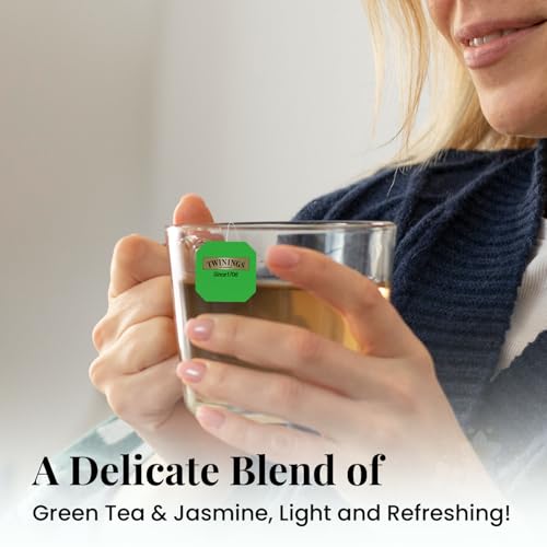 Image of Twinings Green Tea Jasmine, 25 Tea Bags| Pack of 1| Perfectly Balanced & Refreshing Taste| Light, Flowery Aroma| Low Calorie| Handpicked Green Tea Leaves| Enjoy a Hot Cup of Tea