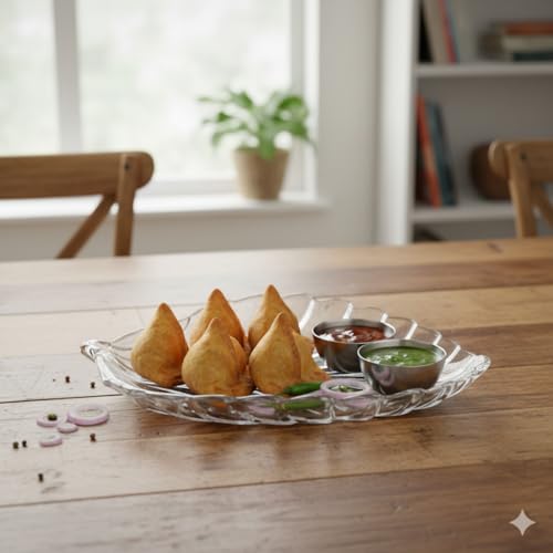 Image of Elegant Crystal Clear Leaf Shaped Serving Dish Set of 1, Decorative Glass Platter for Snacks, Candies, Fruits Multipurpose Table Centerpiece & Jewelry Trinket