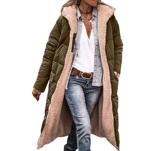 Genérico Plumas Ligeros Mujer Largos Abrigos Acolchada Plumífero Chaqueta Ultraligera Invierno Jacket con Capucha Viento Parker Puffer Coat Tamaño Grande Grueso Ligera Manga Larga Chaquetas