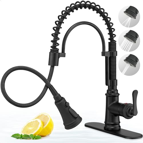 Mattschwarz Pull Down Küchenarmatur 3 Modi