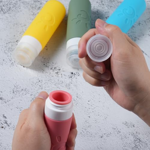 Image of Zafit Travel Bottles for Toiletries, TSA Approved Travel Containers 3oz Leak Proof Travel Tubs Refillable Liquid Travel Accessories for Shampoo Conditioner Lotion Body Wash(Multicolored F)