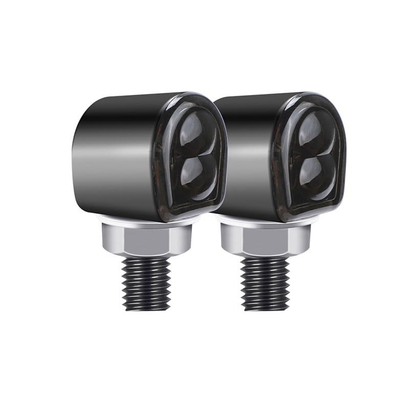 Lampe de signalisation moto 12V en aluminium noir et chrome à double objectif