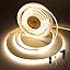 FUIQI COB LED Strip 5M, 24V Flexibele COB LED Lichtstrip Kit met Voeding & regelaars, warmwit 3000K, CRI>90, 8mm Snijdbaar Zelfklevend COB LED Tape voor Keuken, Slaapkamer, Decoratie