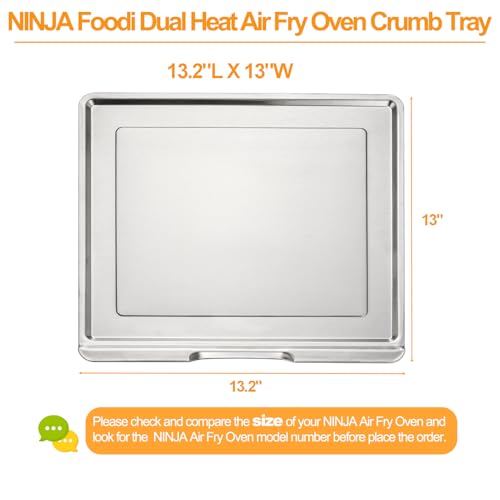 Upgraded SP201 SP301 SP351 Crumb Tray Replacement Parts for Ninja Foodi Crumb Tray FT205CO Ninja Foodi Digital Air Fry Pro Countertop Flip Oven Bottom Tray 304 Stainless Steel Drip Pan Accessories by atgestore - Image 2