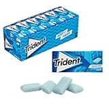 iChuches- Chicle sin azúcar de larga duración Trident. Refrescante, sin calorías, ideal para el aliento (24 und, grageas Menta)