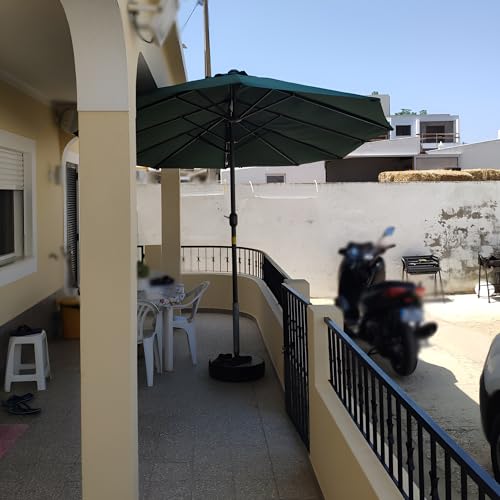 Auvent de remplacement imperméable pour parasol 270 cm à 12 baleines avec pare-soleil - 8