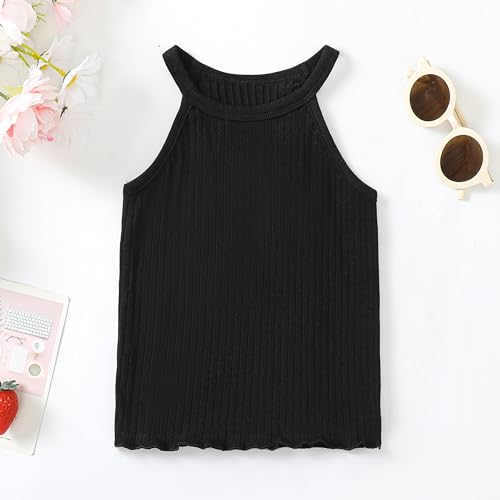 ROMPERINBOX Toddler Tank Tops Girls 3 Pack Ribbed Knit Multipacks Halter Top Camisoles Undershirt2