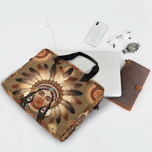 Funda para laptop portátil 15.6 pulg con asa y correa miniatura 7
