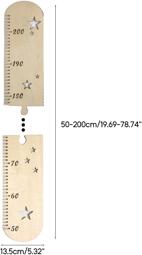 1Set Kids Height Growth Chart Ruler Children Height Gauge Room Decoration